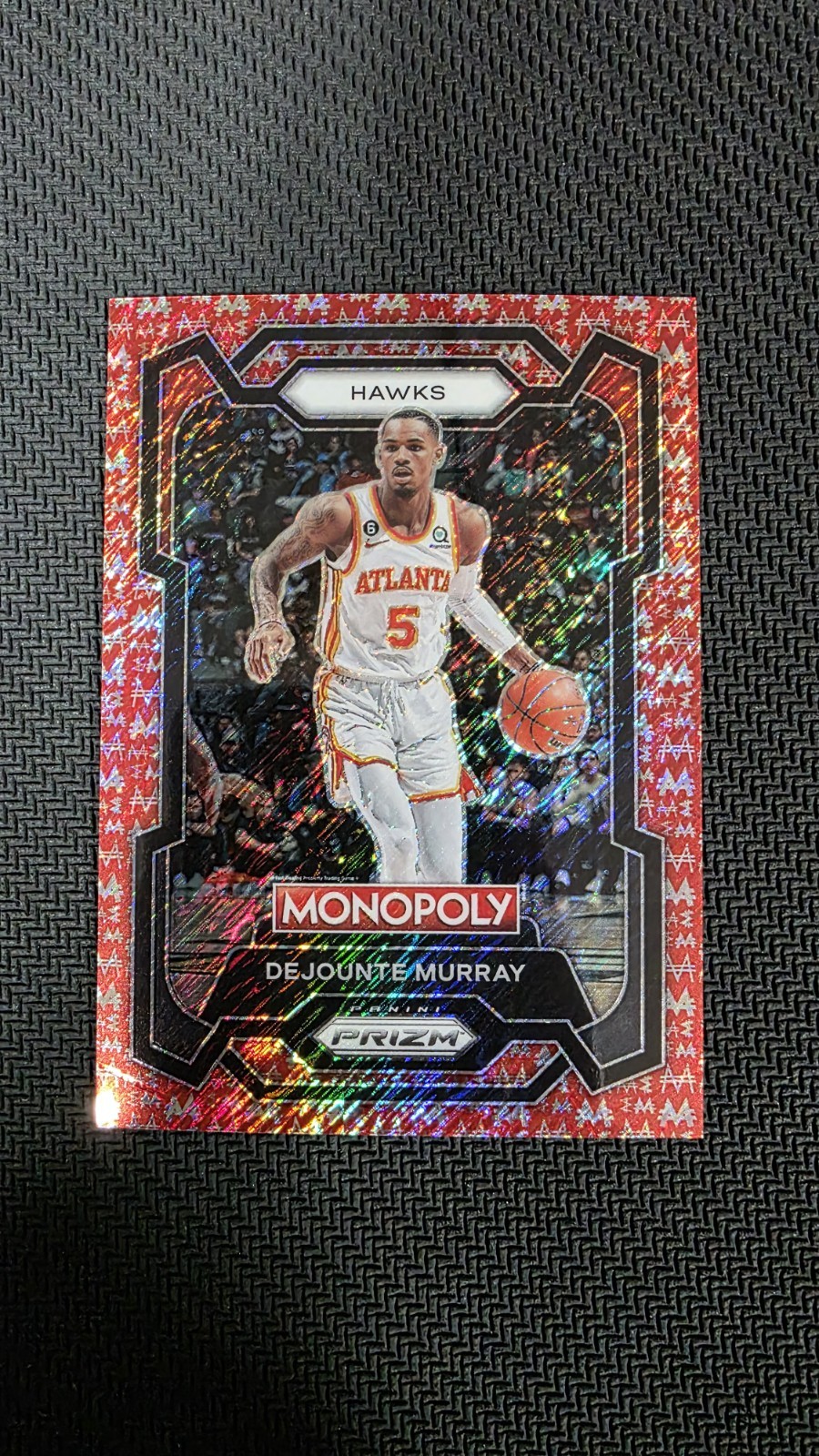 2023-24 Panini Prizm Monopoly - Dejounte Murray #5 Red Shimmer Prizm /100