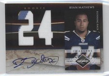 2010 Limited Die-Cut Jersey Number Prime Signatures 2/5 Ryan Mathews Auto 4p7
