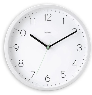 HAMA DCF-Funkwanduhr ''Menorca'', analog, Ø 25 cm, Weiß (00222241) #1906839