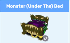 Monster Under The Bed RETIRED Super Bed Virtual Item Webkinz