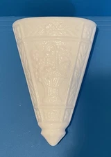 Vintage Imperial Milk Glass Wall Pocket Vase 6”