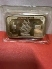 RARE .999 Fine 1oz Silver Art Bar Columbus Boat-Dollar Bill Design In Mint Pack