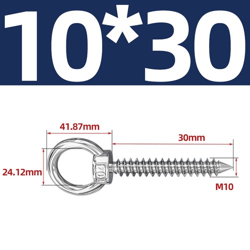 Hebeösenschraube A2 304 Edelstahl Holzschraube Marinequalität M4 bis M12 - Bild 37 von 51