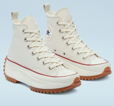 converse run star hike hi sneakers in parchment