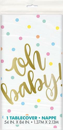 Gold Foil Stamped Oh Baby! Baby Shower Party Paper Plates Cups Napkins Tableware - Picture 5 of 17