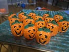16 Vtg Halloween Jack O Lantern Pumpkin Blow Mold Plastic String Light Covers  — photo 1
