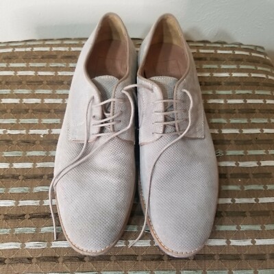 BLUE Saks Fifth Classic Men Taupe Beige Lace Up Oxford Suede Leather Dress  Shoe | eBay