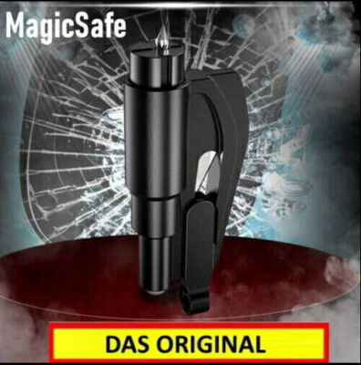 MagicSafe Notfallhammer Rettungswerkzeug mit Gurtschneider Glashammer Autohammer