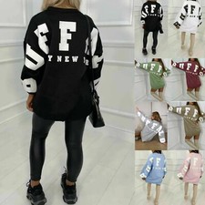 Womens Ladies Buffalo Newyork  California Slogan Oversized Sweatshirt Jumper Top