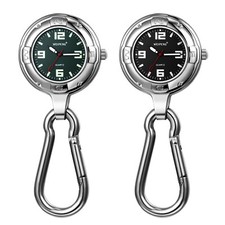 Outdoors Carabiner Clip-On Backpack Belt Fob Quartz Watch Mountaineering Hiking