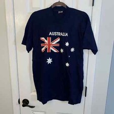 Vintage Australian Flag T-Shirt Made In USA Size Large Single Stitch Rare