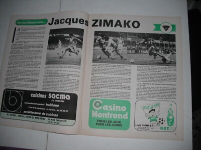 ASSE ACTUALITES N ° 64 JACQUES ZIMAKO17/10/1980 ASSE SOCHAUX
