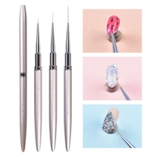 KADS 3pcs French Nail Art Liner Brushes 8/15/20mm 100% Sable UV Gel Drawing Pen