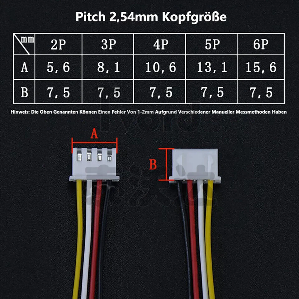 Micro JST XH 2,54 2Pin 3Pin 4Pin 5Pin 6PIN Male Stecker mit 10~30cm Kabel 26AWG - Bild 3 von 4