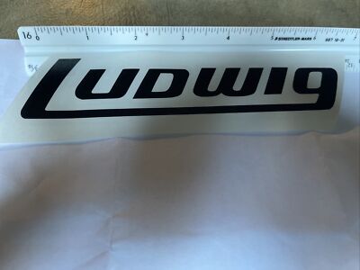 Ludwig Black Vintage 70 s Logo For BASS DRUM SUPER QUALITY ITEM. Easy Install !
