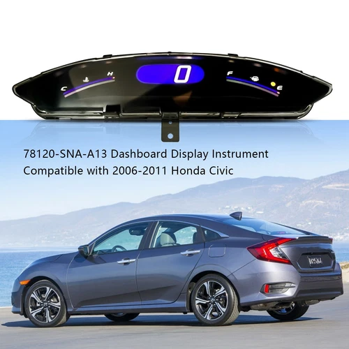 For 06-11 Honda Civic Sedan Speedometer Dash Display Gauge Instrument Cluster - Picture 3 of 21
