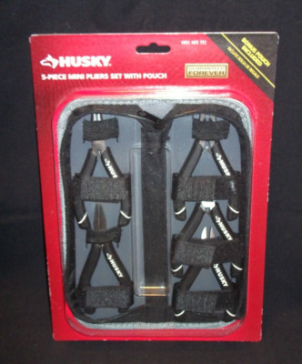 HUSKY 5-pc Mini Pliers Set & Pouch Case craft hobby precision hand tools NEW!