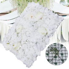 6Pcs Artificial Hydrangea Flower Wall Panels Wedding Party Decor White 60cm 40cm