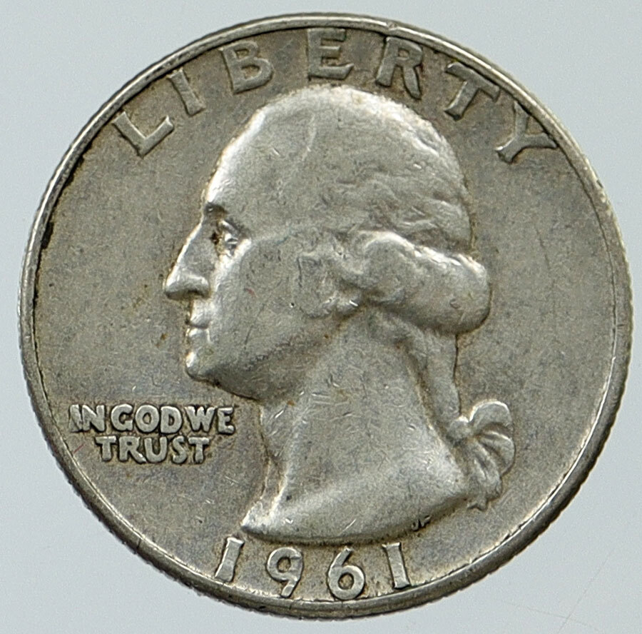 1961 D UNITED STATES USA President Washington OLD Silver Quarter