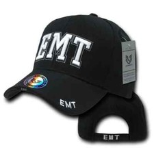 EMT EMERGENCY MEDICAL TECHNICIAN EMBROIDERED BLACK HAT CAP