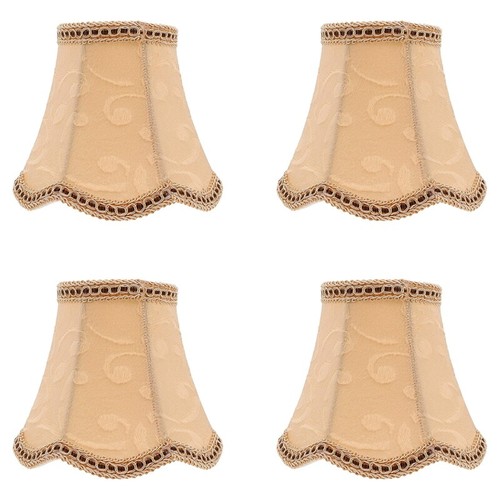 Lot De 6 Petits Abat-jours En Tissu Pour Lampe Chandelier à Clipser Pour Lampe De Table Ou Lampe Murale, 14 X 13 X 9 Cm (doré PX153