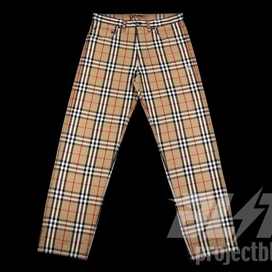 SS22 SUPREME BURBERRY REGULAR JEAN BEIGE PANTS PANT SZ 38 | eBay