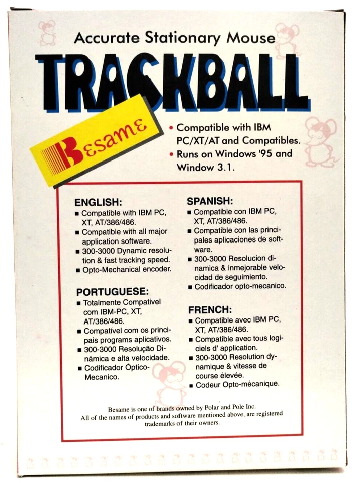 NEW Besame 3 Button Serial Trackball in Original Box! Rare/Vintage/Retro - Image 2 of 4