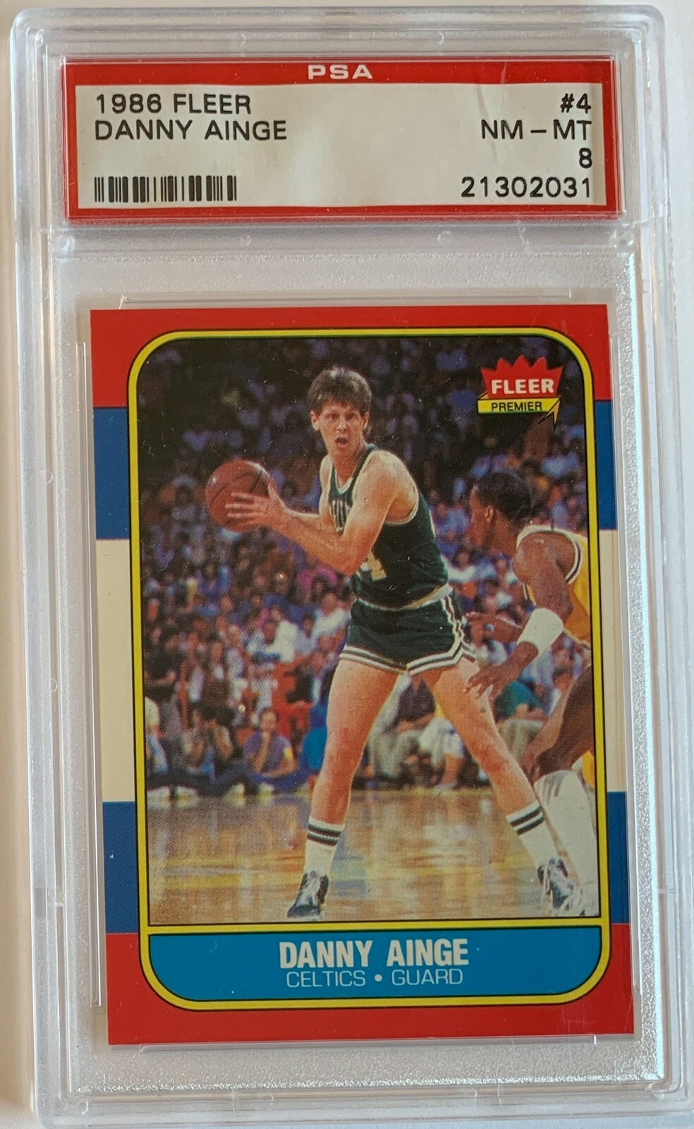 1986 Fleer Danny Ainge #4 PSA 8