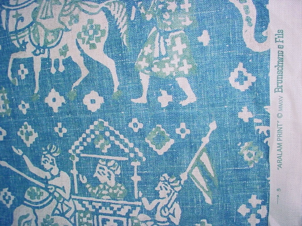 1-7/8Y Brunschwig & Fils 8015175 Aralam Print Gothic Linen Upholstery Fabric - Image 3 of 4