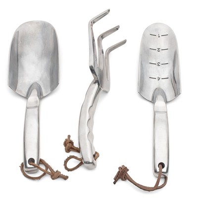 Kings County Tools Trowel Shovel and Garden Fork Set | Polished Cast-Aluminum...