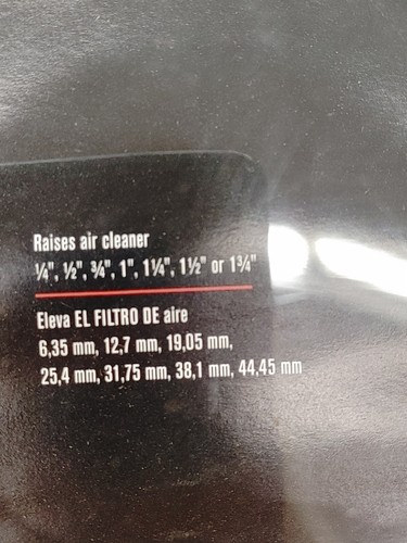 Spectre Adjust Air Cleaner Spacer 1/4", 1/2", 3/4", 1", 1 1/4", 1 1/2", 1 3/4" - Picture 7 of 9