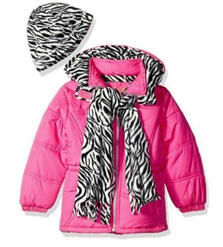 Pink Platinum Girls' Puffer Jacket with 
