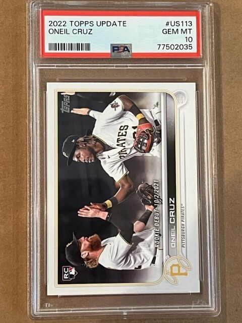 2022 Topps Update ONEIL CRUZ RC #US113 Rookie Debut PSA 10 Pittsburgh Pirates