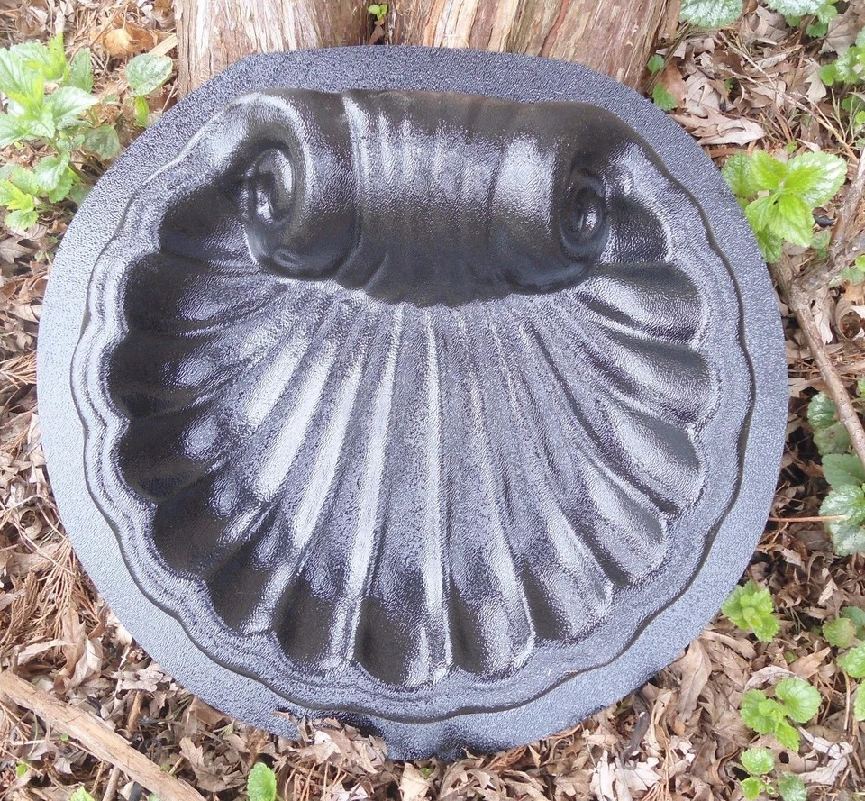 Plastic Shell Birdbath Mold Plaster Concrete bird feeder Mould 13" x 12" x 3.5" - Image 4 of 4
