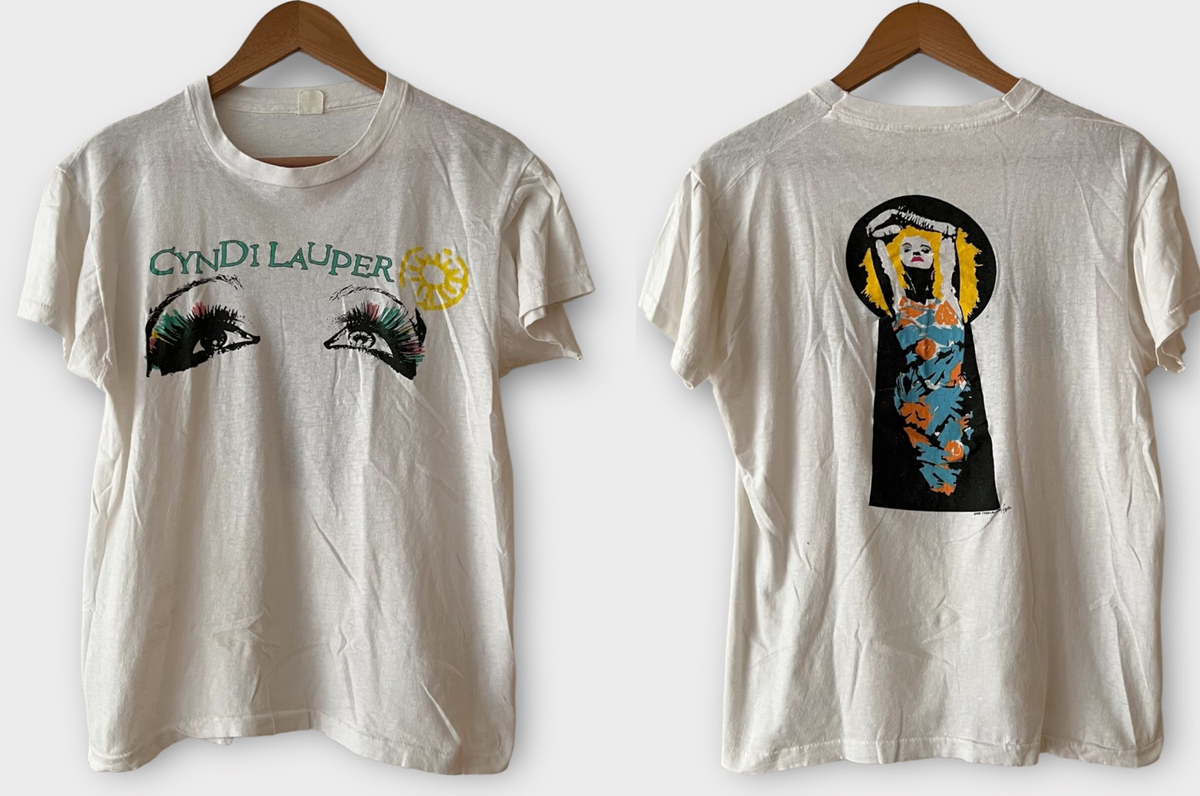 1986 Cyndi Lauper Vintage Tour Band Cotton Full Size Unisex T