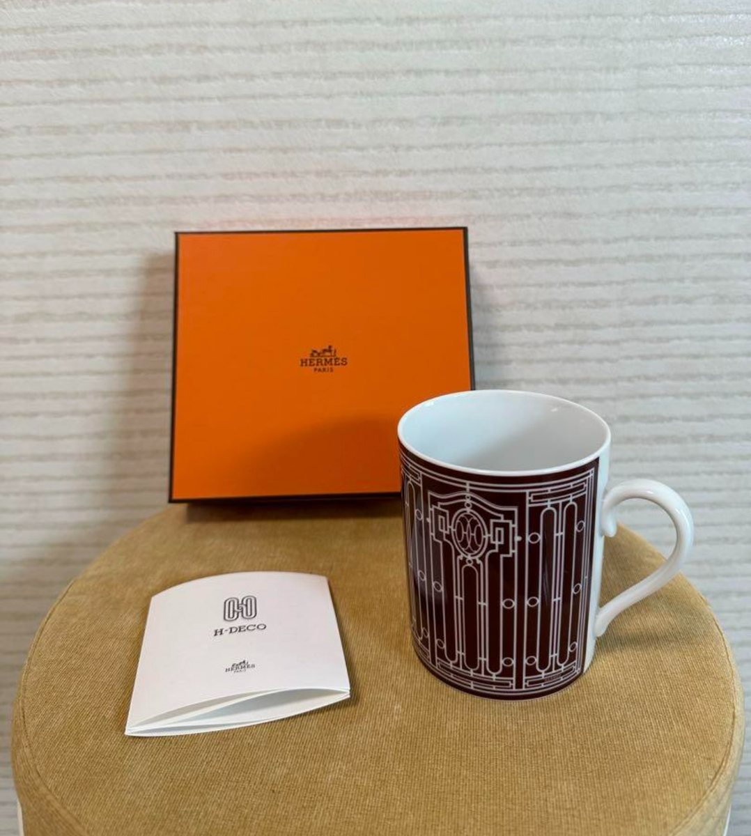 HERMES エルメス 湯呑み HERMES H DECO RED MUG PORCELAIN 7.6 x 9.4cm