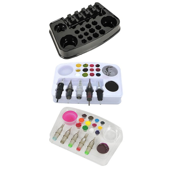 12PCS/Set Disposable Tattoo Ink Tray Plastic Pallet Holder Container Ink Pigm JC 12PCS/Set Disposable Tattoo Ink Tray Plastic Pallet Holder Container Ink Pigm JC