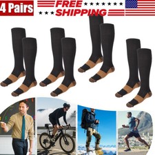 4 Pairs Compression 20-30mmHg Support Socks Relief Miracle Calf Men's Women's