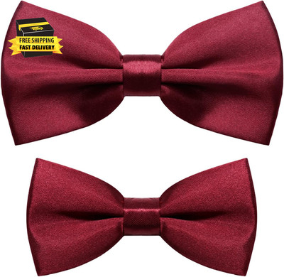 2 Pcs Bow Ties for Father and Son Pre-Tied Adjustable Bow Tie for Men Boys Forma