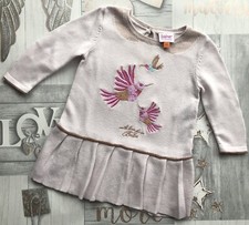 Ted Baker Baby Girls Knitted birds embroidered Dress 0-3 Months