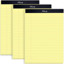 Yellow Legal Notepads 8.5 X 11, Pack of 3 - Perforated Wide Ruled Writing Pad -