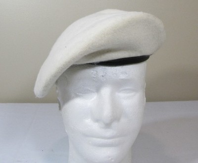 New Vintage Military US Company White/Cream Beret 6 1/2-5/8 AJC | eBay