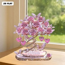 Personalized Best Mom Ever 2D Flat Plaque, Custom Heart Tree Mother  s Day Gift