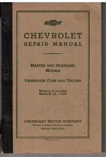 Chevrolet Repair Manual 1933 Master Standard Models Cars Trucks Chevrolet Repair Manual 1933 Master Standard Models Cars Trucks