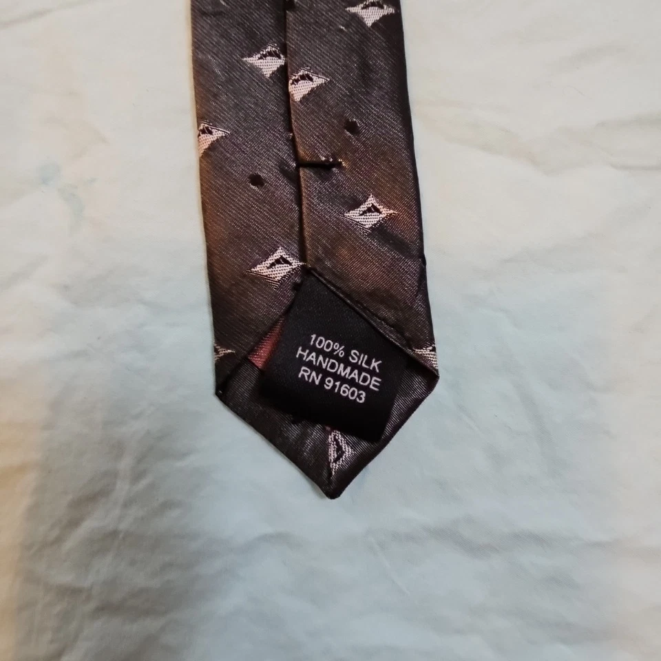 Corbata de seda Versa Milan Nueva York pistola plateada metal gris 58" 147 cm de colección Foto 4 de 4