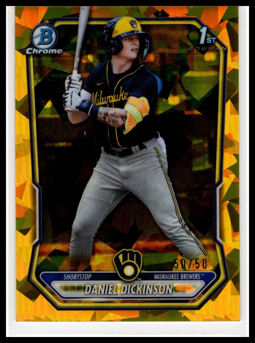 2026 Bowman Sapphire #1 Daniel Dickinson Gold 50/50
