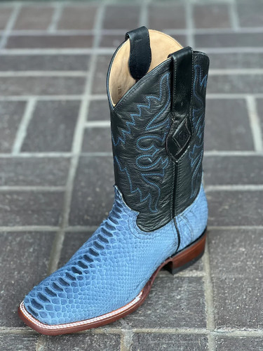 Genuine Original Exotic Python Snakeskin Square Toe Cowboy Western ...