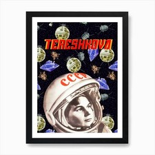 First woman astronaut ? Soviet spac Framed Wall Art Poster Canvas Print Picture
