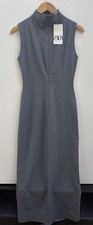Zara Dress NWT Small Gray Maxi Sheath NEW Sleeveless