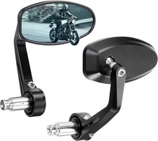 Motorcycle Handlebar Bar End Rearview Mirror Aluminum Blue